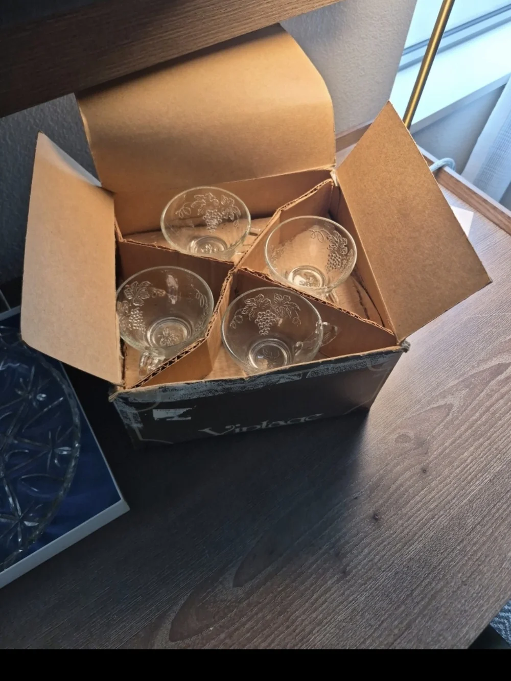 Vintage Clear Glass Serving Plates and Dishes - Etched Patterns